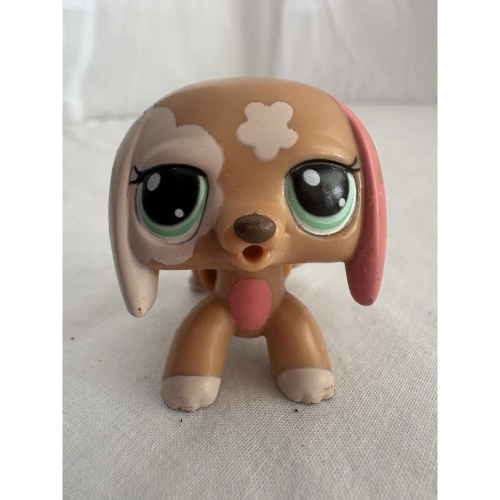 Hasbro LPS 2163 Walkable Dog Dachshund Littlest Pet Shop 2015 Tan Pink Toy